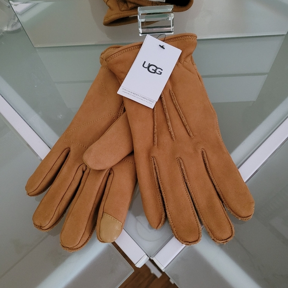 UGG MEN 3 POINT LEATHER TECH GLOVES SIZE L WITH TOUCH SCREEN - Picture 2 of 7